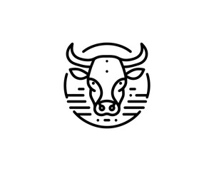 Cow logo vector. Animal farm. Cow icon vector illustration.