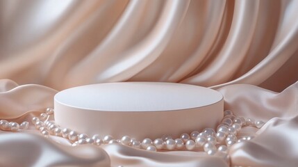 Elegant Luxury Display with Pearls and Silk