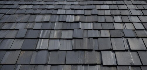 A close-up of black shingles on a metal roof with a contrasting grey accent strip, metal roof panels, black roofing