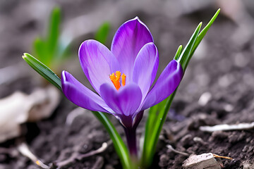 Obraz premium purple crocus flowers