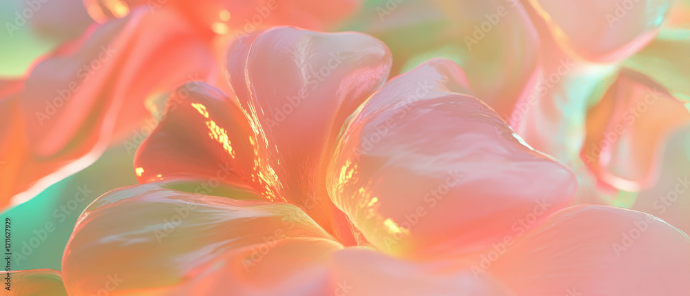 Poster abstract 3d flowers showcasing organic shapes with smooth transitions and harmonious colors
