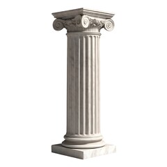 Fototapeta premium Classic Ionic Column on a White Background