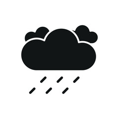 Rainy icon designed with a futuristic neon glow, creating a high-tech weather effect