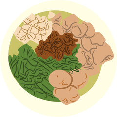 Bubur ayam Indonesian food Illustration