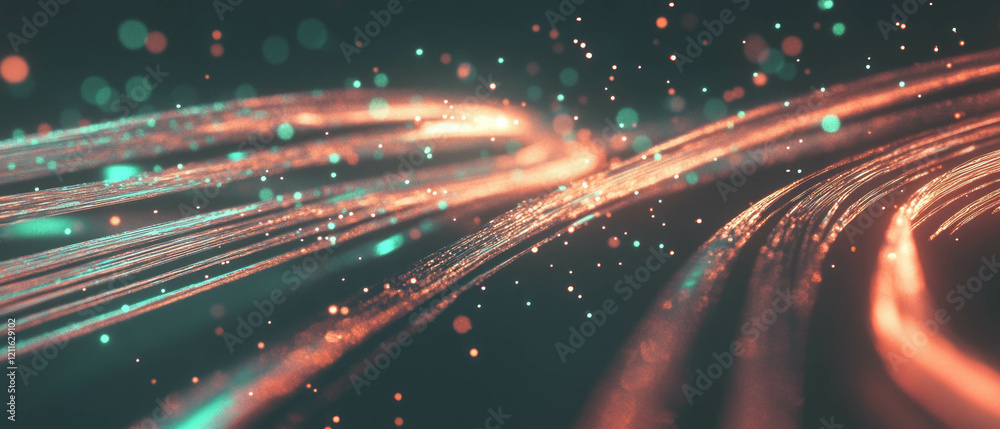 Aufkleber vibrant abstract background with glowing lines and energy trails in a dynamic composition