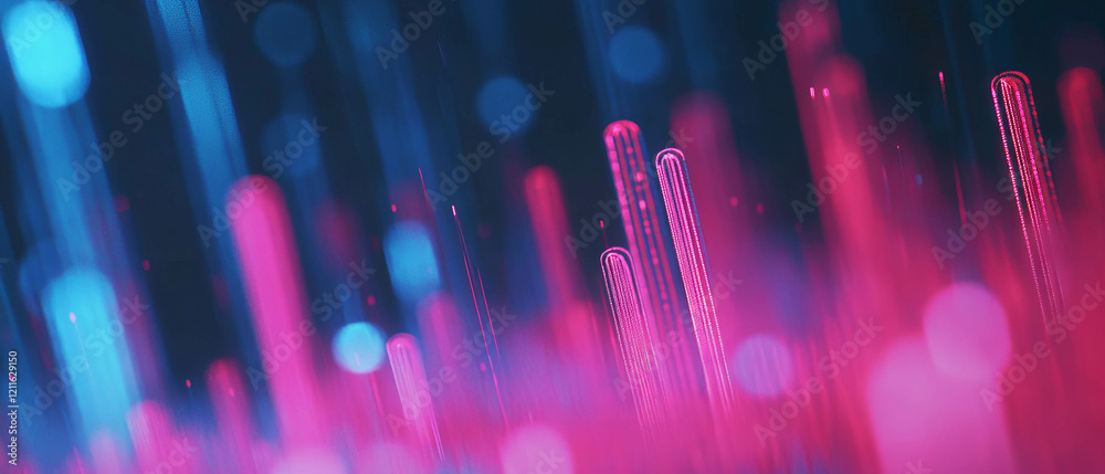 Aufkleber Exploring data trends with vibrant abstract line graphs in dynamic visualization