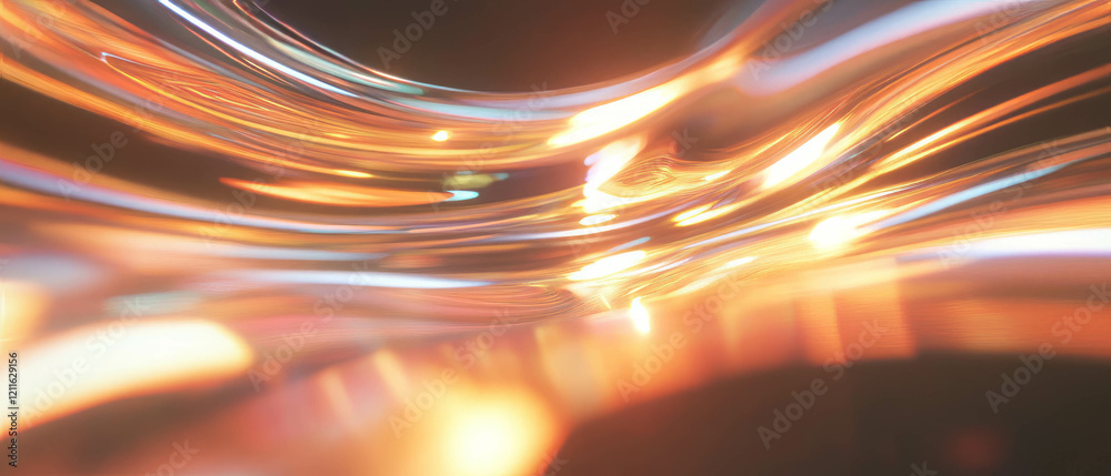 Aufkleber vibrant energy with abstract light trails and glowing lines creating dynamic movement