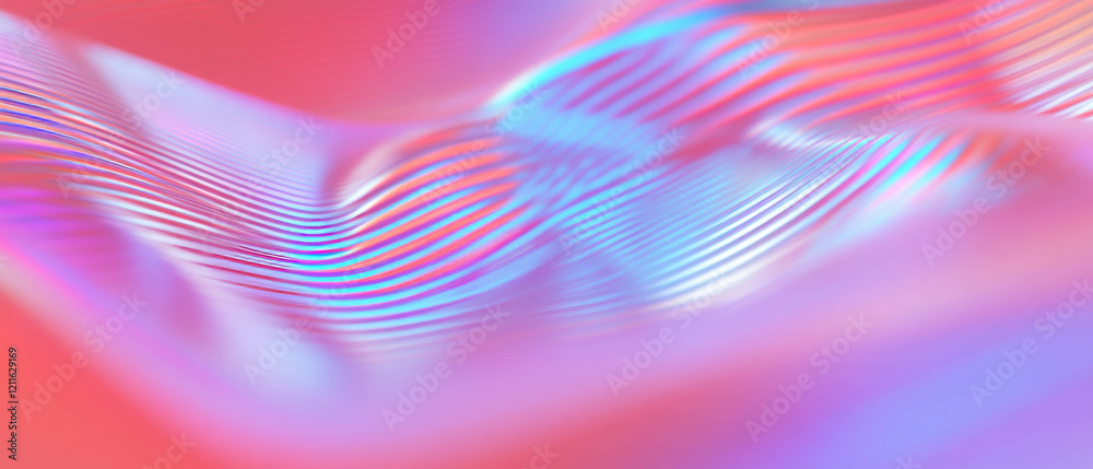 Aufkleber Abstract visualization of 3D line graphs depicting trends in data analysis and growth patterns
