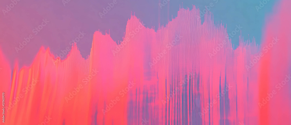 Poster abstract representation of line graphs illustrating data trends and fluctuations in a vibrant design