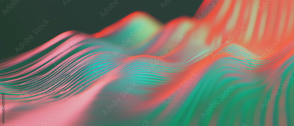 Aufkleber Abstract visualization of 3D line graphs illustrating data trends and fluctuations