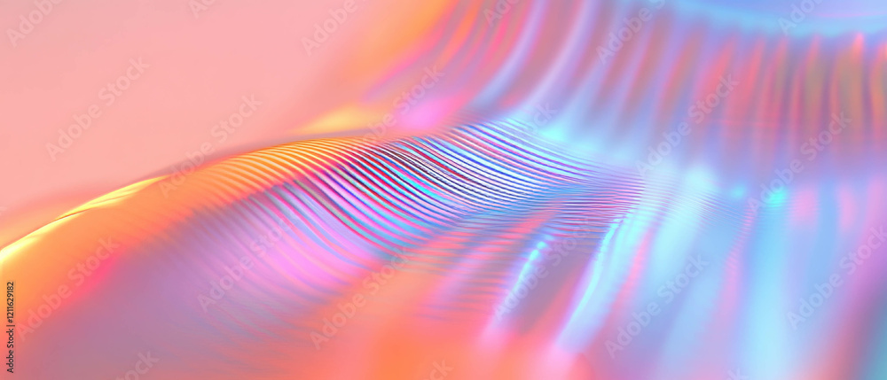 Poster Abstract visualization of fluctuating data trends with colorful line graphs and gradients
