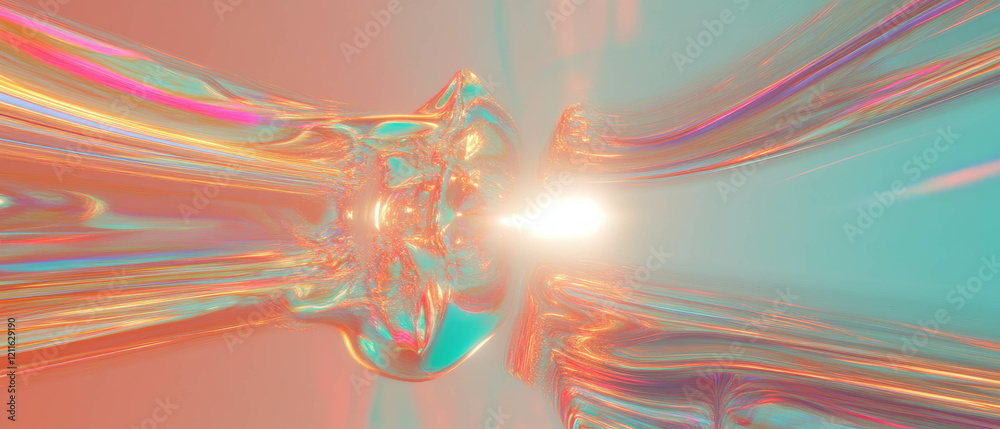 Aufkleber vibrant energy flows through abstract light trails and shapes, creating an enchanting display