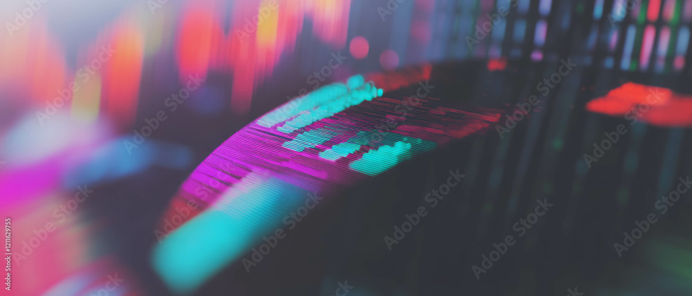 Aufkleber visualizing data proportions with abstract 3d pie charts and vibrant backgrounds