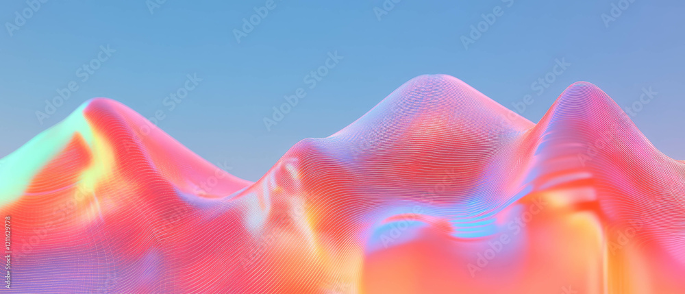 Poster Visual representation of multi-variable data using abstract radar charts in vibrant colors