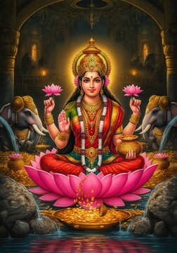 The goddess of wealth and prosperity, Lakshmi, Goddess Laxmi	