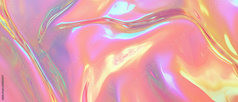 Poster Transformative 3D smoke background creates iridescent effects with color variations