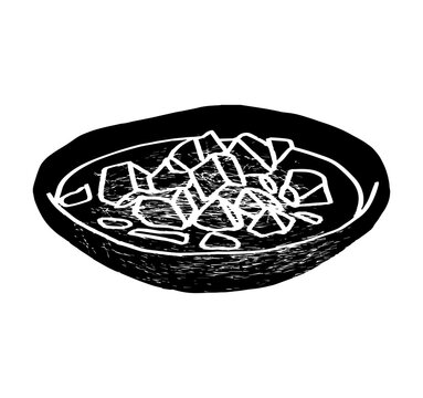 Irish Cuisine. European national dish collection. Irish stew isolated on white. Vector illustration