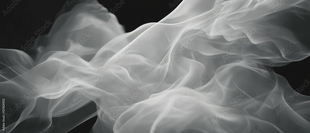 Poster Captivating display of abstract smoke waves creating a soothing visual experience