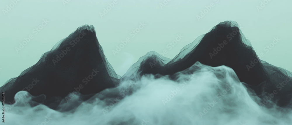 Poster 3d smoke envelops geometric shapes for a modern abstract design