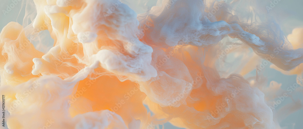 Poster Dynamic 3D smoke simulation undulating in virtual wind with fluid motion and realistic effects