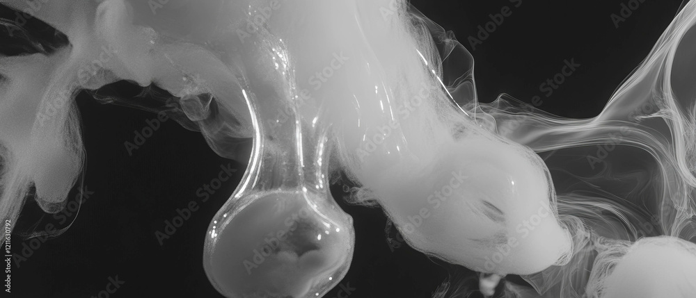Aufkleber 3D smoke transforms and evolves into fluid shapes with abstract movement