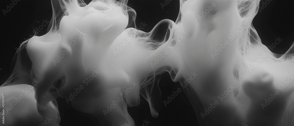 Poster Abstract representation of dense smoke creating depth and visual intrigue in dark tones