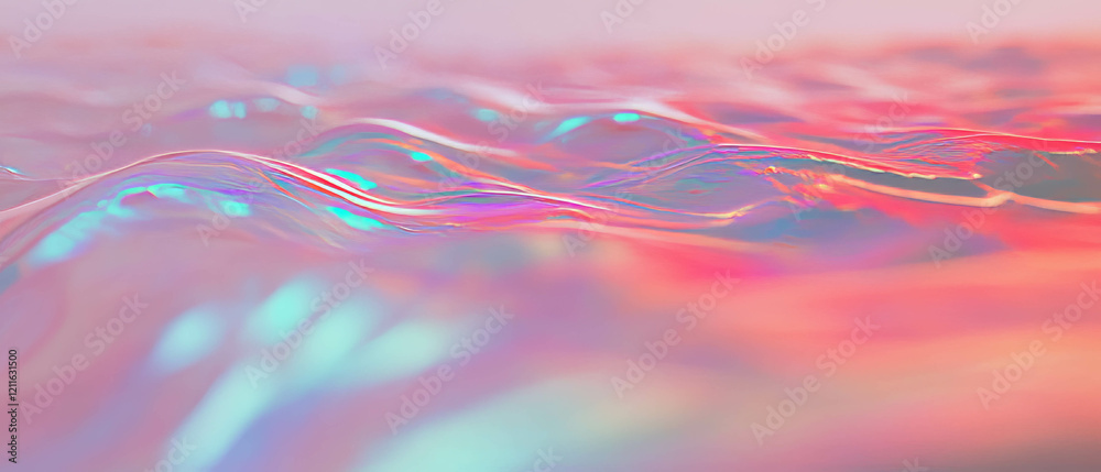 Poster Vibrant sound waves create dynamic color spectrum in abstract design