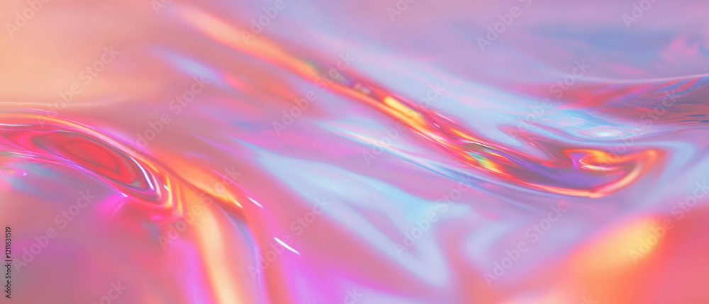 Aufkleber Sound waves create a colorful spectrum and dynamic hues in an abstract background