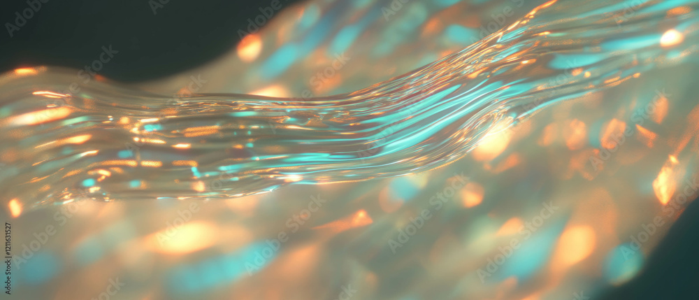 Poster Dynamic abstract background of flowing sound waves with glowing light trails and visual effects