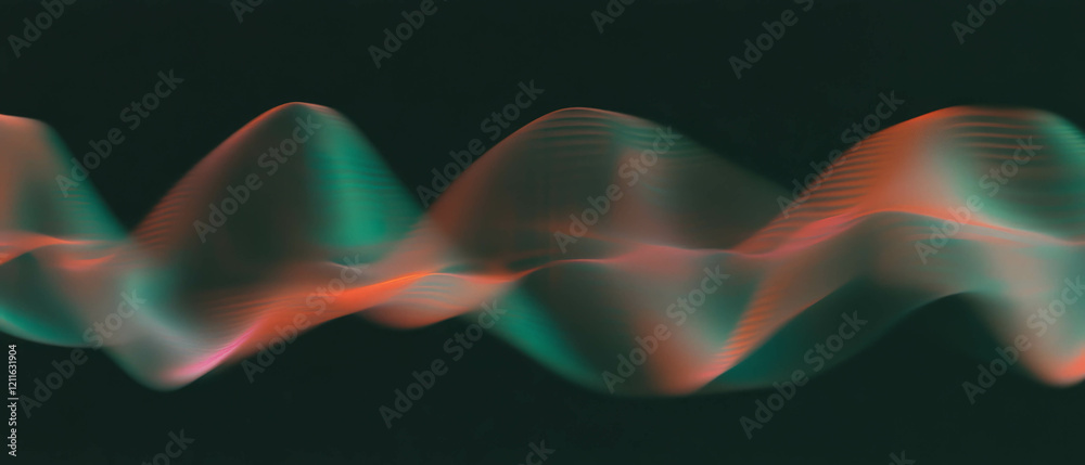Poster creative expression through 3d sound waves and abstract portraits in vibrant colors