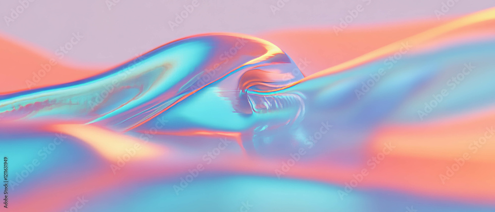 Poster Abstract 3D sound waves create flowing curves with a calming effect and rhythmic motion