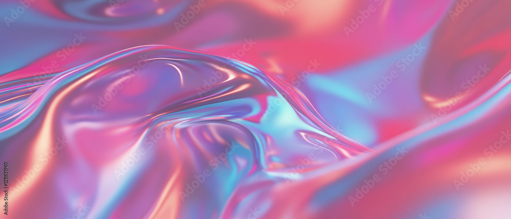 Poster Abstract representation of 3D sound waves in fluid motion with calming effects