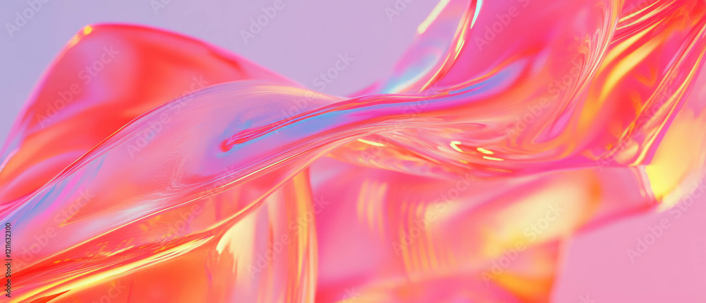 Poster abstract design of flowing sound waves in vibrant colors and fluid shapes
