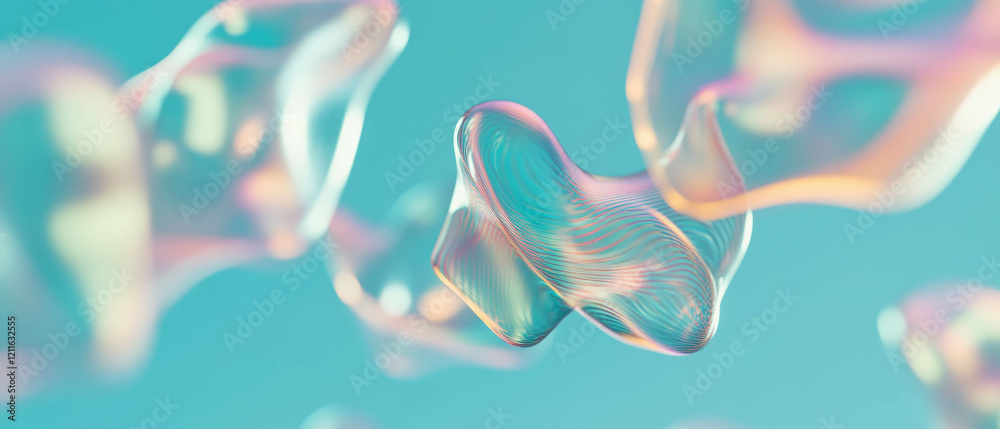 Poster Exploring the interaction of sound waves with geometric shapes in modern abstract design