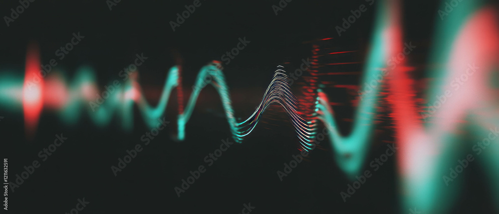 Poster Exploring the dynamics of abstract sound waves and geometric forms in modern design