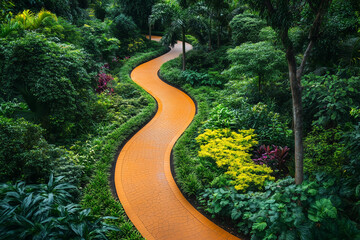 Obraz premium Enjoy Running on Path Through Lush Parkland with Scenic Views