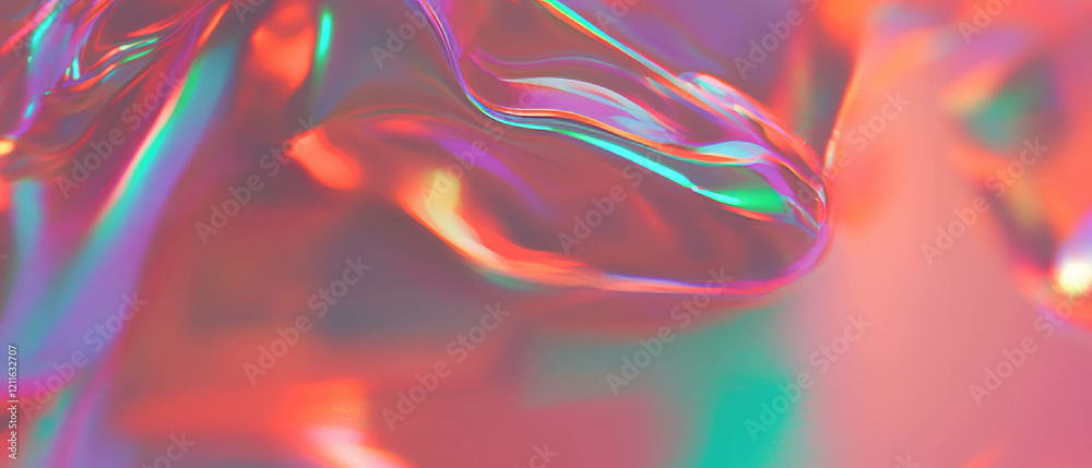 Aufkleber Vibrant abstract sound waves create dynamic patterns in energetic colors