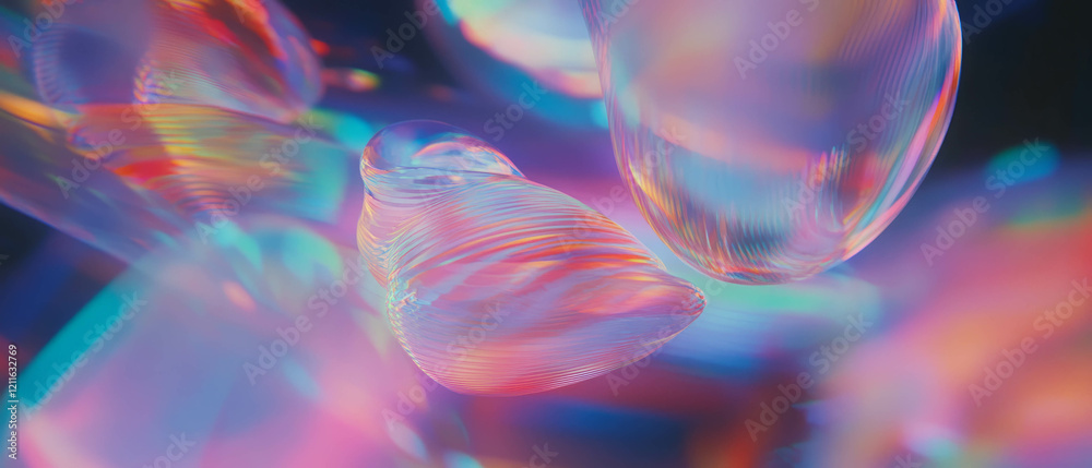 Poster Vibrant 3D sound waves pulsating with dynamic energy and rhythmic patterns