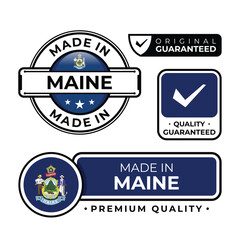 Badge bundle made in Maine label icon emblem isolated on white background