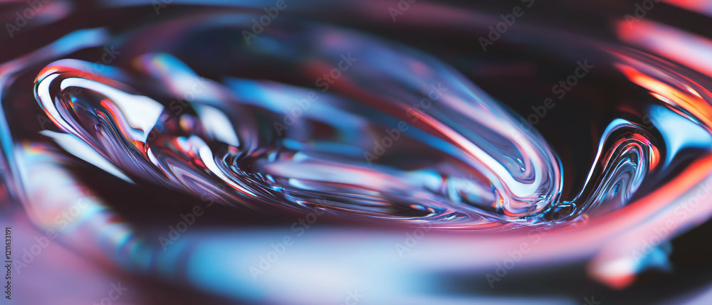 Poster Dynamic interaction of 3D sound waves creating vibrant visual patterns