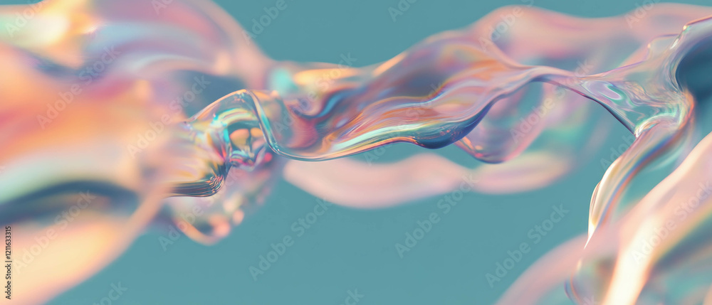 Poster transforming sound waves in vibrant abstract fluid motion