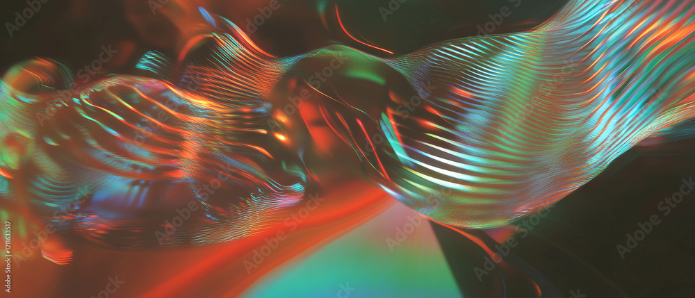 Aufkleber Exploring the depth of sound with abstract waves and hidden meanings in visual art