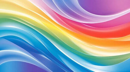 Abstract Rainbow Wave Design Colorful Background