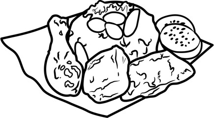 Lalapan Indonesian food coloring page