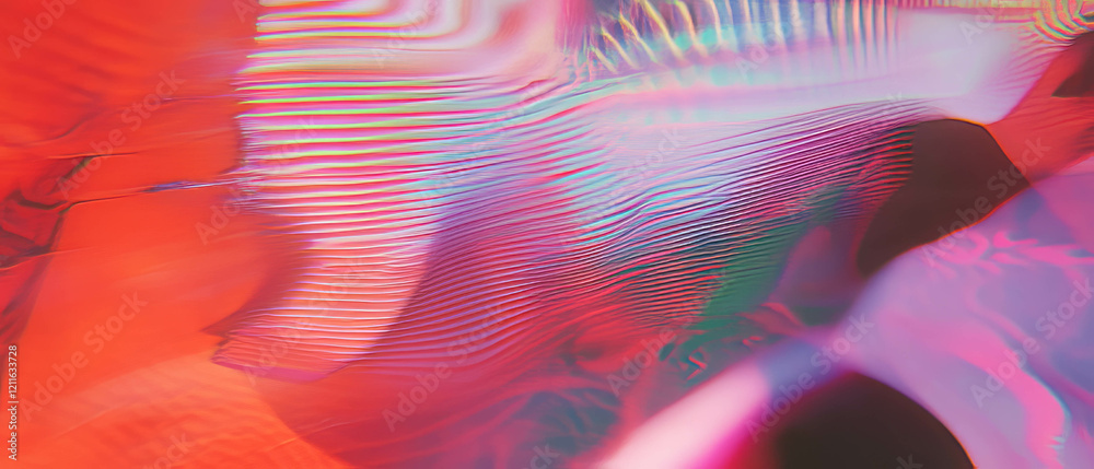 Poster 3D sound waves create vibrant abstract patterns in modern artistic projection