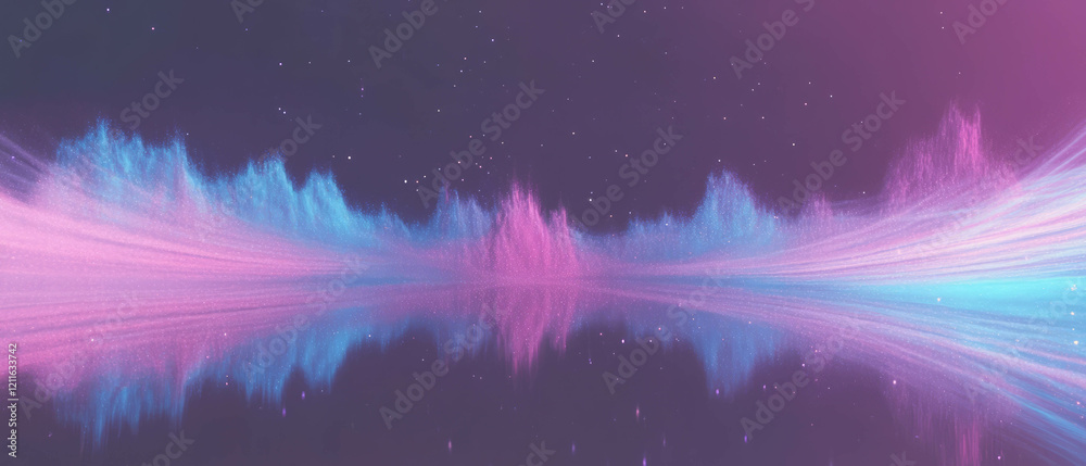 Poster abstract 3d sound waves dancing through cosmic textures and celestial beauty in vast space