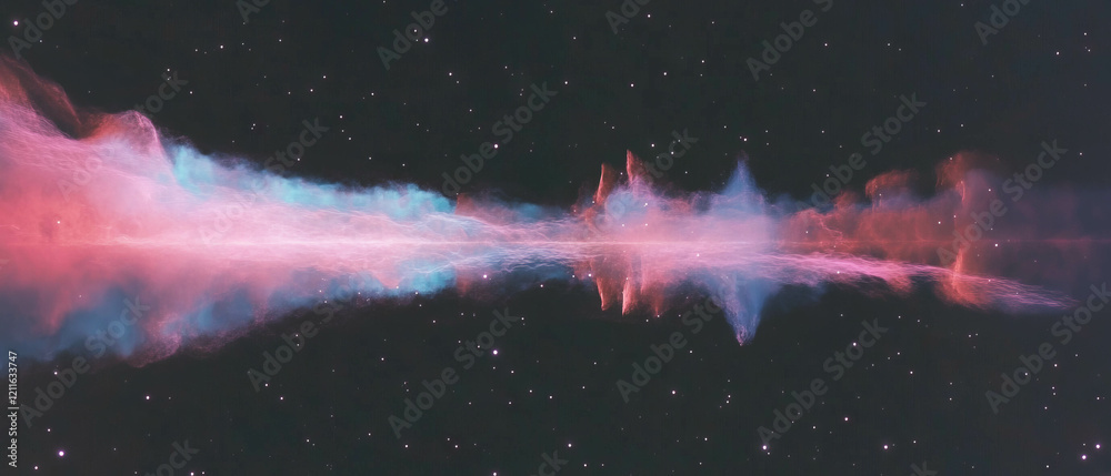 Poster cosmic sound waves create an abstract vista of celestial beauty and vastness in space