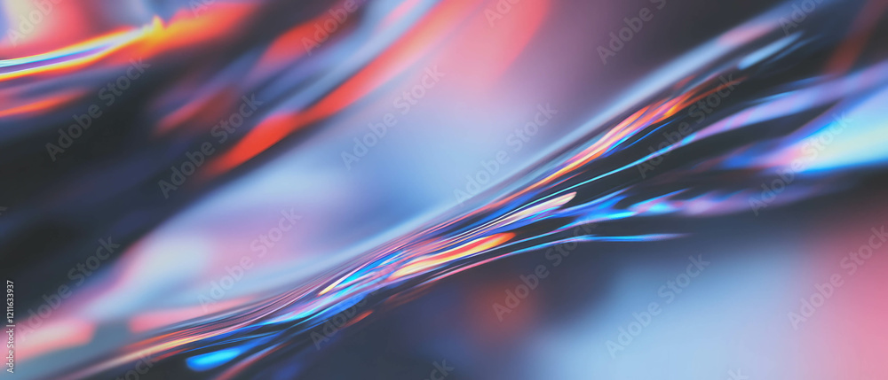 Poster Vibrant abstract backdrop of 3D sound waves creating dynamic visual patterns