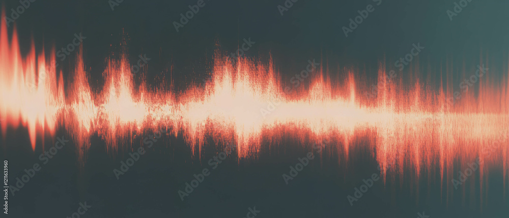 Poster abstract representation of sound waves infused with fire and dynamic heat energy