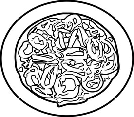 Calamari Indonesian food coloring page